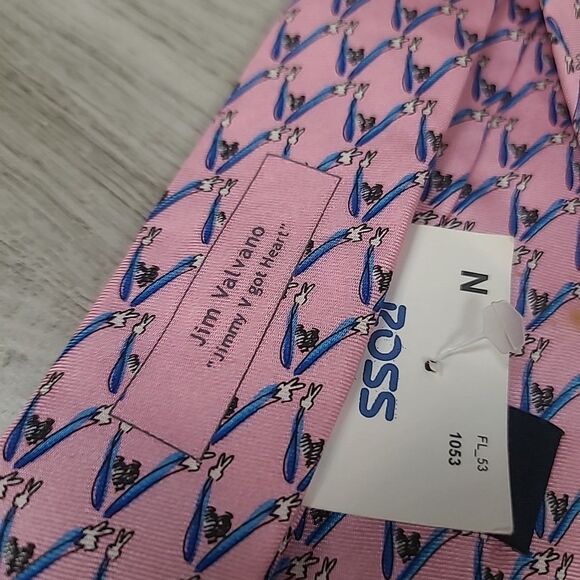 The Jimmy V Foundation Tie Necktie Mens PINK NEW Cancer Research - Picture 3 of 6